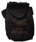 Happy Halloween Rhinestone Hoodies (Color/Size: Black S)