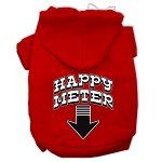 Happy Meter Screen Printed Dog Pet Hoodies (Color/Size: Red Size XL)