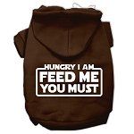 Hungry I am Screen Print Pet Hoodies (Color/Size: Brown Size XL)