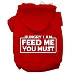 Hungry I am Screen Print Pet Hoodies (Color/Size: Red Size XL)