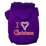 I Heart Christmas Screen Print Pet Hoodies (Color/Size: Purple Size XL)