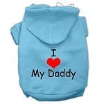 I Love My Daddy Screen Print Pet Hoodies (Color/Size: Baby Blue Size XL)