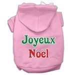 Joyeux Noel Screen Print Pet Hoodies (Color/Size: Light Pink XL)