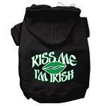 Kiss Me I'm Irish Screen Print Pet Hoodies (Color/Size: Black Size XL)