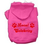 Local Celebrity Screen Print Pet Hoodies (Color/Size: Bright Pink Size XL)