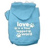 Love is a Four Leg Word Screen Print Pet Hoodies (Color/Size: Baby Blue Size XL)