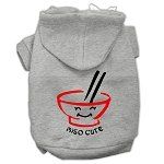 Miso Cute Screen Print Pet Hoodies (Color/Size: Grey Size Sm)