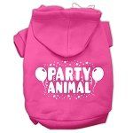 Party Animal Screen Print Pet Hoodies (Color/Size: Bright Pink Size Med)