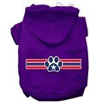 Patriotic Star Paw Screen Print Pet Hoodies (Color/Size: Purple Size M)