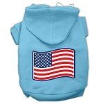 Paws and Stripes Screen Print Pet Hoodies (Color/Size: Baby Blue S)