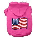 Paws and Stripes Screen Print Pet Hoodies (Color/Size: Bright Pink Size M)
