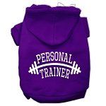 Personal Trainer Screen Print Pet Hoodies (Color/Size: Purple Size XL)