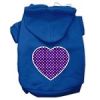 Purple Swiss Dot Heart Screen Print Pet Hoodies