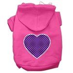 Purple Swiss Dot Heart Screen Print Pet Hoodies (Color/Size: Bright Pink Size XL)