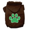 Green Swiss Dot Paw Screen Print Pet Hoodies
