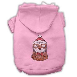 Hipster Penguin Rhinestone Dog Hoodie (Color/Size: Light Pink XXL)