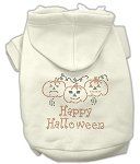 Happy Halloween Rhinestone Hoodies (Color/Size: Cream XL)