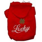 Lucky Rhinestone Hoodies (Color/Size: Red S)