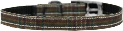 Plaid Nylon Dog Collar with classic buckle 3/8"