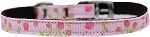 Roses Nylon Dog Collar with classic buckle 3/8" (Color/Size: Pink Size 16)