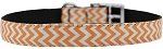 Chevrons Nylon Dog Collar with classic buckle 3/4" (Color/Size: Orange Size 18)