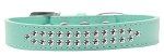 Two Row Clear Crystal (Color/Size: Size 20 Aqua Dog Collar)