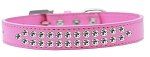 Two Row Clear Crystal (Color/Size: Size 20 Bright Pink Dog Collar)