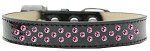 Sprinkles Ice Cream Dog Collar Bright Pink Crystals (Color/Size: Size 20 Black)