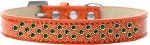 Sprinkles Ice Cream Dog Collar Emerald Green Crystals (Color/Size: Size 20 Orange)