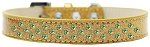 Sprinkles Ice Cream Dog Collar Lime Green Crystals (Color/Size: Size 20 Gold)