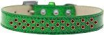 Sprinkles Ice Cream Dog Collar Red Crystals (Color/Size: Size 20 Emerald Green)