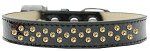 Sprinkles Ice Cream Dog Collar Yellow Crystals (Color/Size: Size 20 Black)
