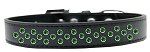 Sprinkles Dog Collar Emerald Green Crystals (Color/Size: Size 20 Black)