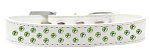 Sprinkles Dog Collar Lime Green Crystals (Color/Size: Size 20 White)