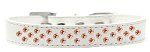 Sprinkles Dog Collar Orange Crystals (Color/Size: Size 20 White)