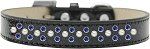 Sprinkles Ice Cream Dog Collar Pearl and Blue Crystals (Color/Size: Size 20 Black)