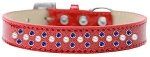 Sprinkles Ice Cream Dog Collar Pearl and Blue Crystals (Color/Size: Size 20 Red)