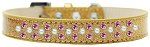 Sprinkles Ice Cream Dog Collar Pearl and Bright Pink Crystals (Color/Size: Size 20 Gold)