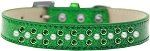 Sprinkles Ice Cream Dog Collar Pearl and Emerald Green Crystals (Color/Size: Size 20 Emerald Green)
