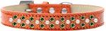 Sprinkles Ice Cream Dog Collar Pearl and Emerald Green Crystals (Color/Size: Size 20 Orange)