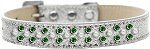 Sprinkles Ice Cream Dog Collar Pearl and Emerald Green Crystals (Color/Size: Size 20 Silver)