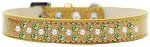 Sprinkles Ice Cream Dog Collar Pearl and Lime Green Crystals (Color/Size: Size 20 Gold)