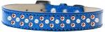 Sprinkles Ice Cream Dog Collar Pearl and Orange Crystals (Color/Size: Size 20 Blue)