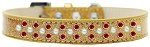Sprinkles Ice Cream Dog Collar Pearl and Red Crystals (Color/Size: Size 20 Gold)