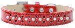 Sprinkles Ice Cream Dog Collar Pearl and Red Crystals (Color/Size: Size 20 Red)
