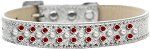 Sprinkles Ice Cream Dog Collar Pearl and Red Crystals (Color/Size: Size 20 Silver)