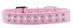 Sprinkles Dog Collar Pearl and AB Crystals (Color/Size: Size 20 Light Pink)