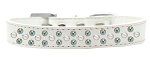 Sprinkles Dog Collar Pearl and AB Crystals (Color/Size: Size 20 White)