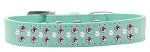 Sprinkles Dog Collar Pearl and Bright Pink Crystals (Color/Size: Size 20 Aqua)