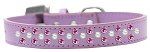 Sprinkles Dog Collar Pearl and Bright Pink Crystals (Color/Size: Size 20 Lavender)